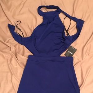 Blue backless dress NWT